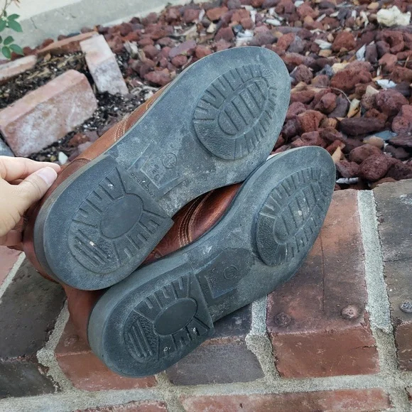 Double H Women's Tan Leather Combat Boots - Picture 5 of 16